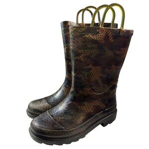 Western Chief Kids Rain Boots Camouflage Print Size‎ 11/12 Rubber Waterproof